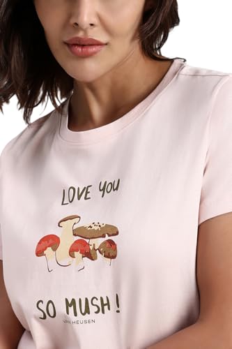 Image of Van Heusen Women's Cotton T-Shirt | Soft Breathable Cotton | Relaxed fit | Lounge Tee| Printed | Round Neck | Short Sleeve| Comfortable Everyday Wear | Style 55432