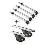Für Ihren Bmw Serie 3 (E46) 4 Türer 1998-2005, Dachträger und vier Fahrradträger/Fahrradhalter im Set.