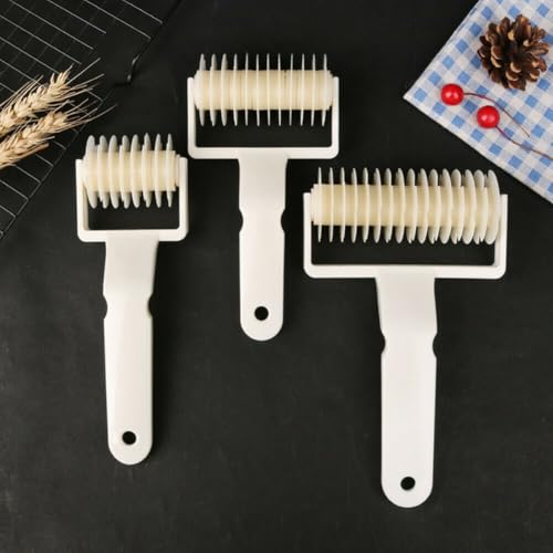 Honseadek Rullo in plastica per pasticceria per croste, sicuro per biscotti, pasta, torta, pizza per pasticceria e utensile da forno, per creare reticoli decorativi per una maggiore durata (S)