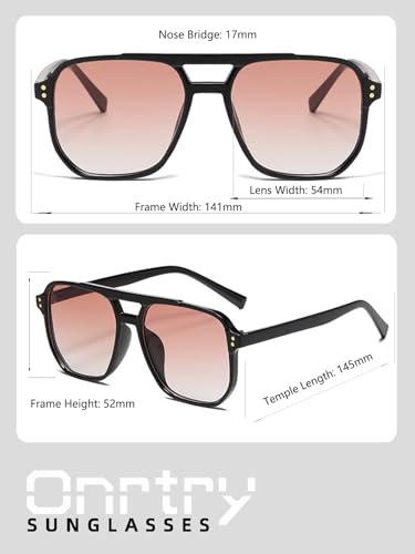 Image of Onrtry Retro Aviator Sunglasses Women Men 70s Vintage Square Frame Sun Glasses UV400 Shades