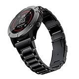 Baihui Band Compatible with Fenix 7X/Fenix 6X Band, 26mm Easy Fit Titanium Band Replacement Strap for Garmin Fenix 7X Solar/6X Pro/5X/5X Plus/3/3HR Smartwatch, Black