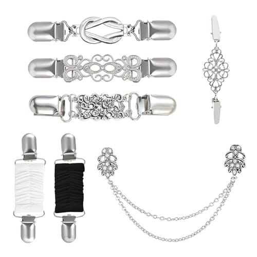 wlsvega Paquete de 7 Clip Decorativo Para Ropa de Mujer - Clip de CáRdigan Vintage - Clipde Cintura Para Mujer - Ajustable, Adecuado Para Vestidos, Camisas, Bufandas, Disfraces, Abrigos,CáRdigans
