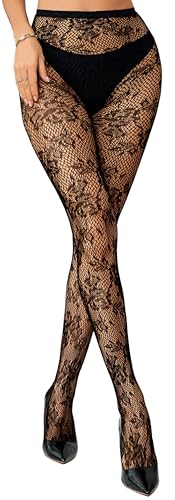 Fishnet Stockings for Women, Floral Tights with High Waist, Stretchy & Snag-Free for Daily Wear, Parties, Cosplay2
