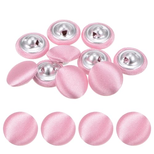 TIXIPEM Cover Button Kits 12.5mm/ 0.5 Inch [10pcs] - Fabric Button Maker Covered Metal Use for Hat Replacement & Repair Jeans & Blouse & Sewing & Crafts Making DIY Lovers - [Peach Pink]