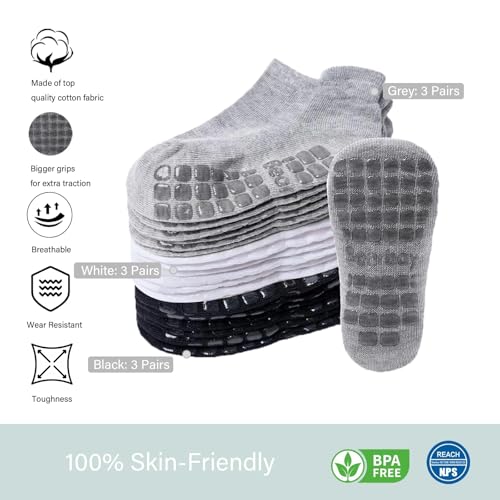Baby Non Slip Ankle Socks with Grippers for 0 Months-7 Years Old Walking Socks