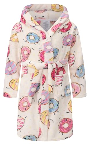 Image of Kids Hooded Bathrobe Girls Soft Plush Hooded Flannel Pajamas Sleepwear Boys Spa Robe