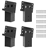 4 Pcs Black Deer Stand Brackets,Outdoor 4'x 4' Compound Angle Brackets for Deer Stand Hunting Blinds Shooting Shack and Tree Houses
