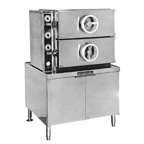 Crown DDA-2 Direct Steam Do-All Dual-Pressure Steamer with Two Compartments & 36" Cabinet Base
