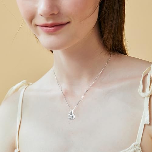 Heart/Cross/Infinity Moonstone Urn Necklace for ashes for Women Sterling Silver Dainty Cremation Jewelry Trendy Ashes Keepsake Memorial Gift for Mother/Grandma/Sister/Husband2