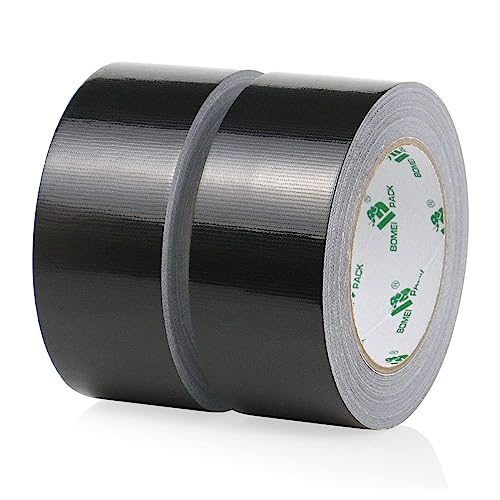 2 Pack Duct Tape Heavy Duty,9 Mil Thickness,2 Inches x 30 Yards,Strong Industrial Strength,Flexible,No Residue,Waterproof and Tear by Hand,Multi-Use for Indoor & Outdoor Repairs(Black)