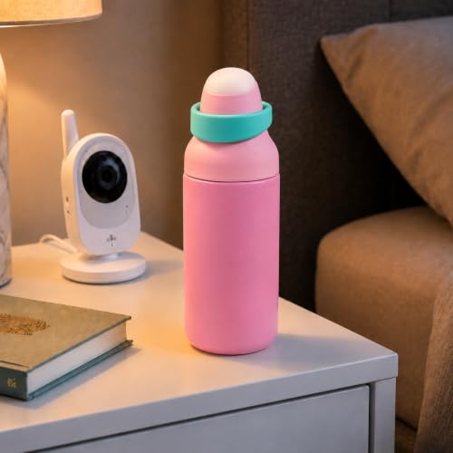 Image of HomeCloud 500ML Stainless Steel Water Bottle for Kids - Double Wall Vacuum Insulated, Leakproof Straw Lid, BPA-Free Reusable Flask with Dual Drinking Spout for School,Travel & Sports (Pink Green)