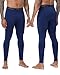 Roadbox Men's Thermal Compression Pants, Fleece Lined Running Tights Leggings, Athletic Ski Base Layer Bottoms Cold Weather Navy Blue