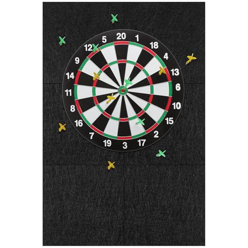 Flintronic Filz Dartboard-Wandschutz, HBT: 900x600x12mm, Dartscheiben Umrandung, Selbstklebend, Gespleißt Dart Wandschutz, Dart Zubehör, Schwarz