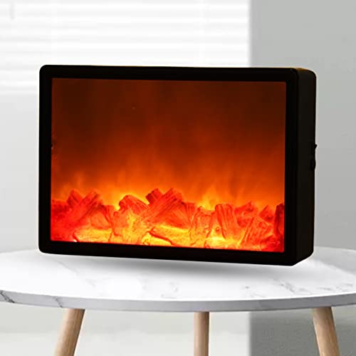 internas de chimenea de 12 'x 8' x 3 'con llamas realistas, chimeneas LED, batería de llama falsa, funciona con batería de larga duración, lámpara de chimenea para interiores y exteriores, de Neg