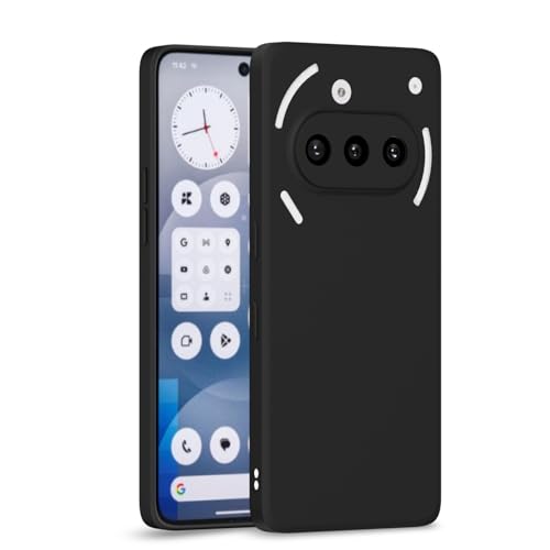 Image of Outlouders Back Cover for Nothing Phone 3A | Camera Protection | Durable Soft Matte Silicone Bumper Case (Black)