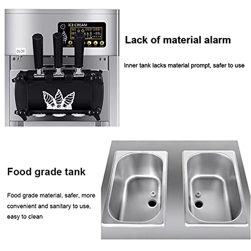 BeFormed Triple Head Commercial Ice Cream Machine, 1200W Soft Serve Ice-Crem-Maker-Maschinen Mit LED-Display, 18 L/H… – Bild 7