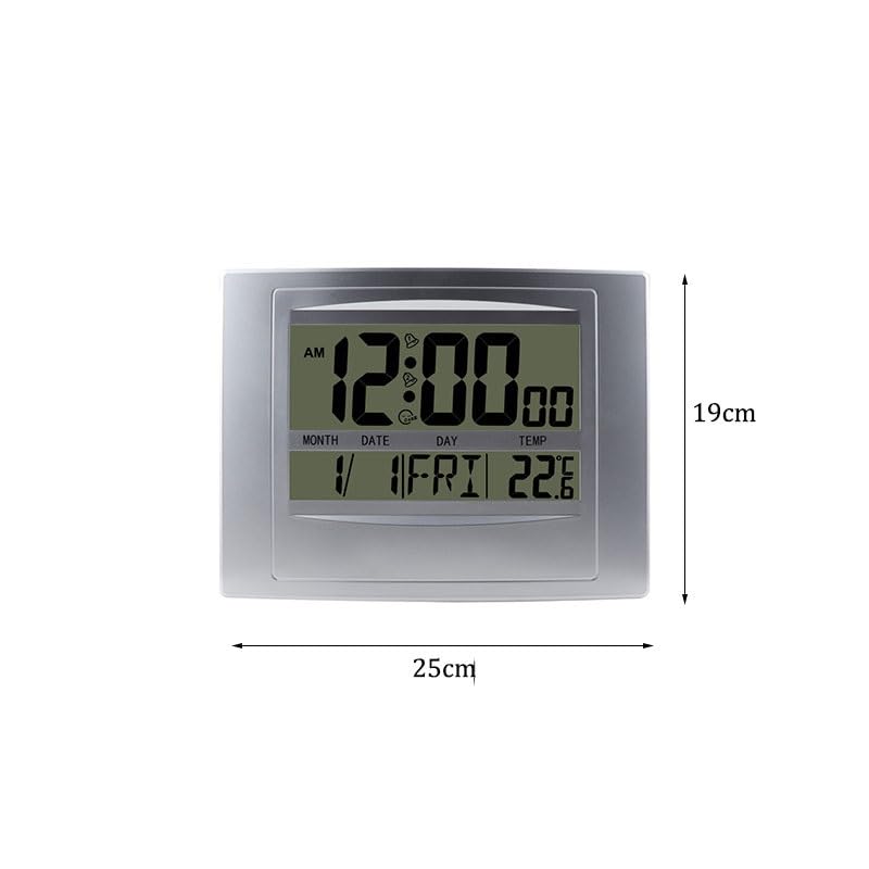 ABS Electronic Thermometer Multi-Functional Household Large-Screen Digital Calendar Wall Clock