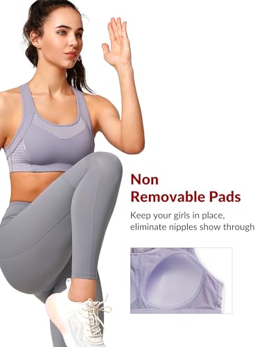 Image of Yvette Sports Bras for Women High Impact Support Racerback Sports Bra Plus Size No Underwire for Running Workout