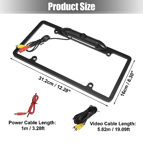 Image of X AUTOHAUX HD Backup Camera for Trucks License Plate Backup Camera for Car Waterproof Infrared Night Vision 170 Degree Wide View Angle Rear View Camera