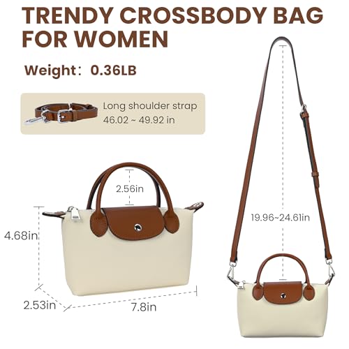 Image of HESHE Small Leather Crossbody Bags for Women Mini Tote Shoulder Handbags | Designer Real Genuine Leather Travel Purse Adjustable Straps Sacthel Hobo Purses Magnetic Snap Zippered Closure
