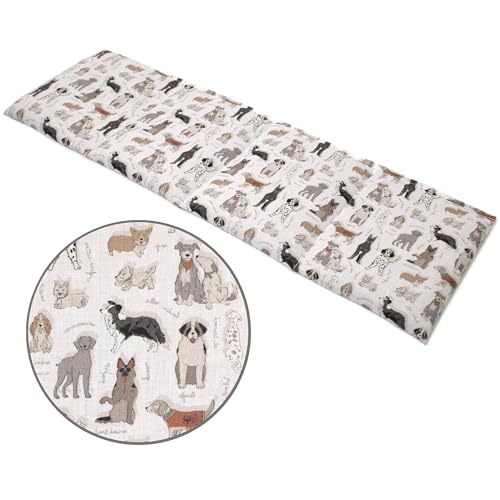 GIRAFFENLAND Almohada de semillas de uva de 4 cámaras 20x60cm tela orgánica Love Dogs almohada térmica almohada de grano