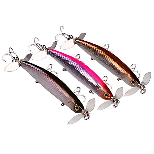 PROBEROS Fishing Lures Whopper Plopper - Hard Prop Baits Sinking Lure Kit for Saltwater Freshwater Fishing with Treble Hooks