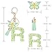 OKAICEN Fashion Alphabet Initial Letter Keychain Green Tassel Butterfly Pendant Key Ring for Purse Handbags Women Girl('R')