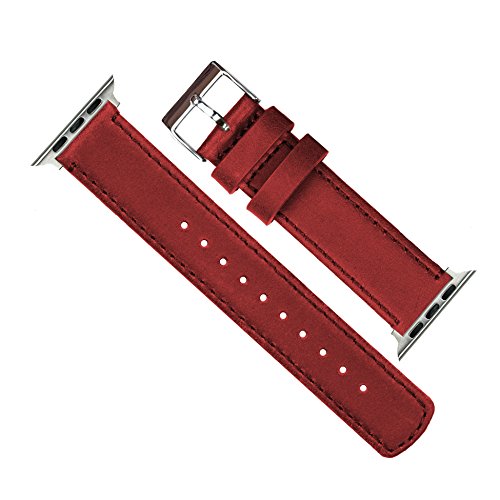 Image of BARTON WATCH BANDS - Top Grain Leather Watch Bands Compatible with Apple Watch Models - 1, 2, 3, 4, 5, 6, 7, 8, 9, 10, SE, Ultra & Ultra 2