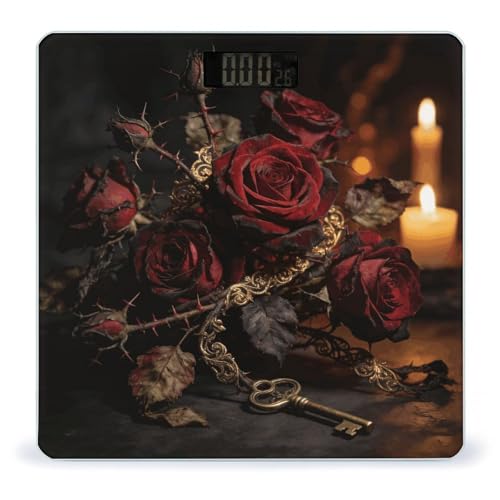 Báscula digital de baño con plataforma de vidrio templado 10x10 pulgadas miniatura 1