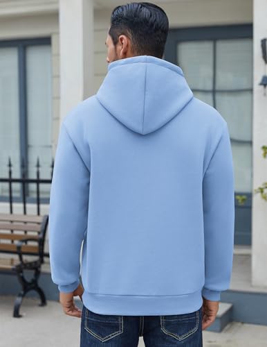 Image of COOFANDY Men Cotton Fleece Hooded Sweatshirt Casual Long Sleeve Hoodies Pullover Fashion Drawstring Hoodie with Kanga Pocket