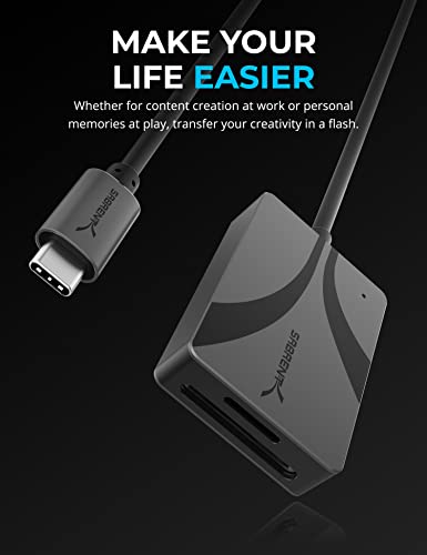 SABRENT USB Type-C Card Reader, Dual-Slot UHS-II SDXC and