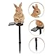 YZYOE Solar angetrieben Kaninchen Lese Lichter, Garten dekoratives Harz niedliche Tier Bodenlampe, drahtlose Dämmerung zu Dämmerung LED-Lichter wasserdicht.