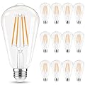 GvvooHome Edison Bulbs, E26 LED Bulb 60 watt Non-Dimmable, Soft White 2700K, ST58 Vintage Light Bulbs, 90+ CRI, 6W 600LM, E26 Medium Base, Clear Glass, 12 Pack