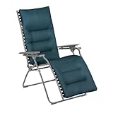 Lafuma MOBILIER   Fauteuil Relax Transat Jardin   Chaise Longue Matelassé Zéro Gravité   Evolution   Becomfort®   Bleu Encre   Fabriqué en France   LFM2830_8900   Garantie 5 Ans   L.85xl.71xH.114cm