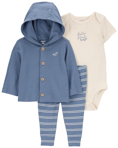 Image of Carter's Baby Boys' 3 Piece Plaid Patch Little Vest Set