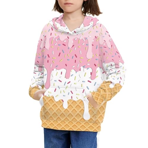 Image of Coloranimal Unisex Girls and Boys Long Sleeve Hoodies Hoody Athletic Pullover Sweatshirts Tops Age 6-16year