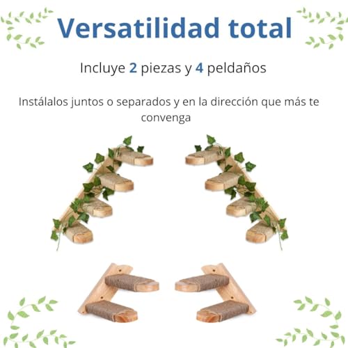 Miniatura 4 de Trekam Escalera Para Gatos - Escalera Gatos Pared Bidireccional Y Resistente - Escaleras Para Gatos Con Montaje En Pared Estable Y Atractiva - Muebles Para Gatos Funcionales Y Estéticos