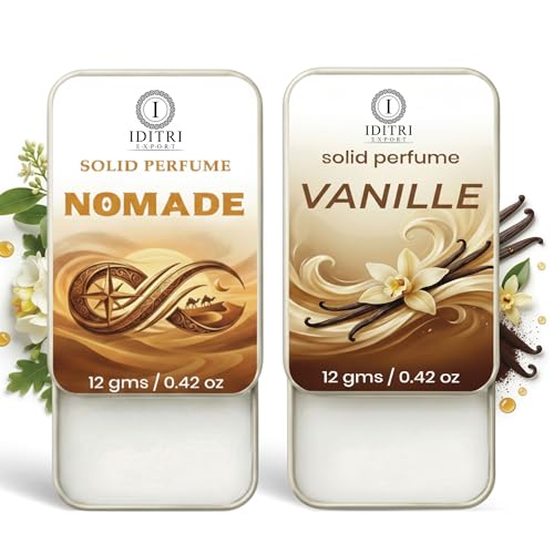 Image of IDITRI EXPORT Solid Perfume |Vanille&Nomade Alcohol Free Wax Perfume Balm, Long Lasting | Pocket Tin 12g, Pack Of 2| Non Greasy Smooth Glide, Travel Friendly Men And Women