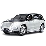 EROCK 1:24 Benz Toy car, Benz Maybach GLS600 Alloy car Model Toys, with Sound and Light Function, Suitable for Adults and Children as Gifts, Collectibles, Decorations. (White Black-GLS600)