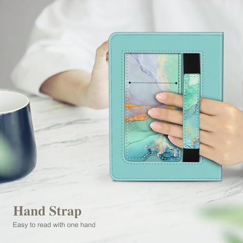 Image of Fintie Case for 7 inch /6.8 inch Kindle Paperwhite(12th /11th Generation-2024 /2021) and Kindle Colorsoft Signature Edition -Slim Foldable Stand Cover Auto Wake /Sleep for Paperwhite 2024, Green Marble