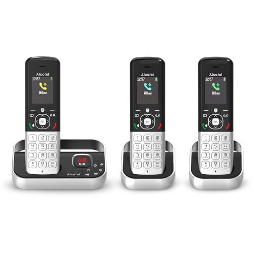ALCATEL FX990 Voice Trio - Téléphone Fixe sans Fil DECT avec Répondeur 50 Min - Écran Graphique Couleur Haute Résolution - Mains Libres - Blocage des Appels -...