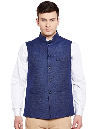 Image of WINTAGE Men's Tweed Bandhgala Festive Nehru Jacket Waistcoat -7 Colors