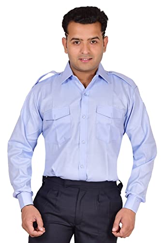 Image of Security Dress for Men | Security Guard Uniform Shirt for Men in Cotton Blend with Epaulettes & Pockets