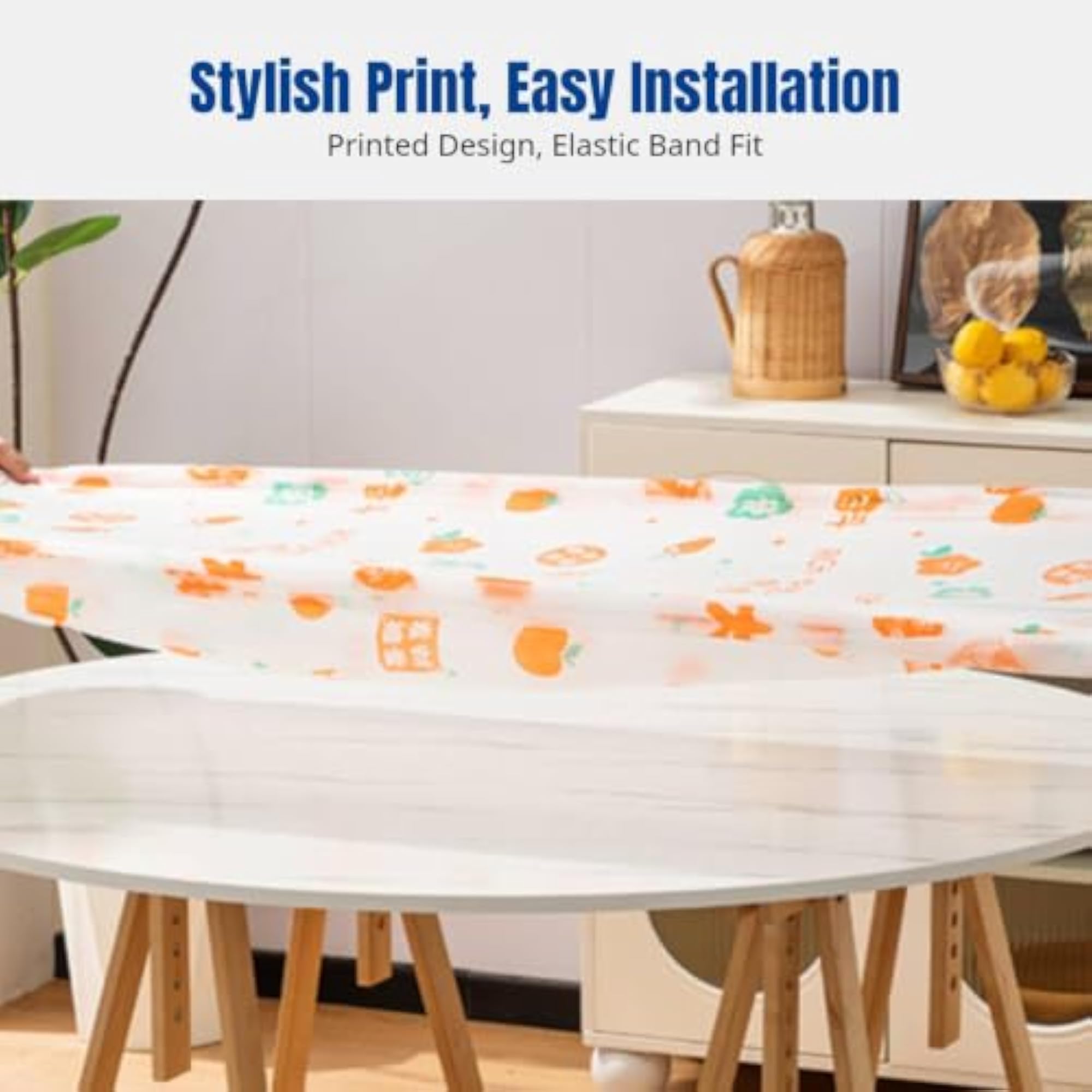 Tablecloth with Printed Elastic Border