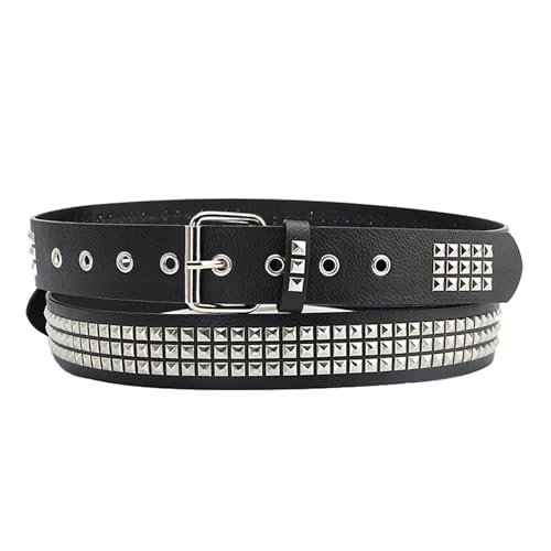 Ceinture gothique cloutée 4 cm en métal style punk rock pour jean et jupe