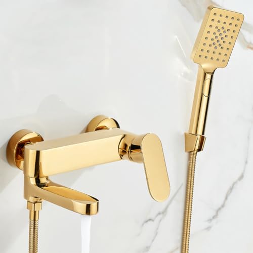 Robinet mitigeur de baignoire mural en laiton massif finition chrome - 3