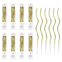 48 Bougies Anniversaire Doré, Torsadées Bougies Métalliques Dorées En Spirale, Longues Bougies Fines Pour Gâteaux Avec Supports, Idéales Pour Décorations De Mariages
