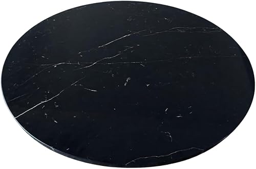 Bandeja de servir para otomano redonda de piedra de mármol negro pieza central moderna para mesa de cocina y baño decoración organizadora del hogar