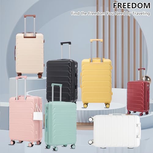 20"/24"/28" 3 pcs/set in ABS Spinner Wheel Luggage, Matching Color, With Combination Lock (Beige)2