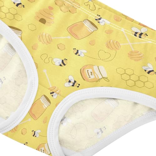 Little Girls' Soft Cotton Underwear Kids Breathable Comfort Yellow Bee Honey Panties Briefs Toddler4